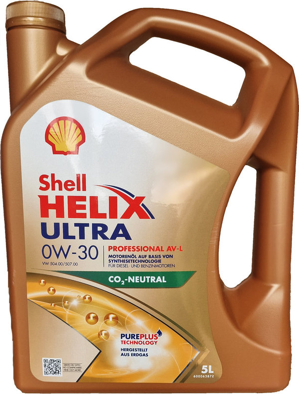 Motor Oil Shell 0W-30 Helix Ultra Professional AV-L (5 Liters)