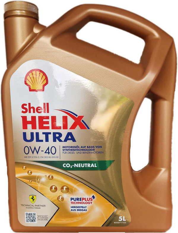 Motoröl Shell 0W-40 Helix Ultra (5 Liter)