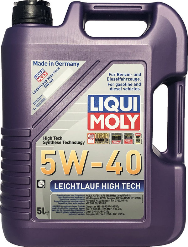 Motorolie Liqui Moly 5W-40 Leichtlauf High Tech (5 Liter)