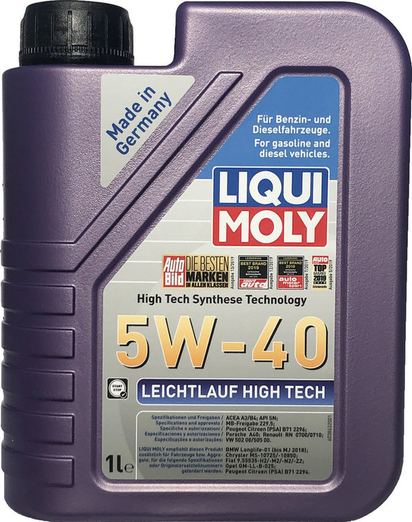 Motoröl Liqui Moly 5W-40 Leichtlauf High Tech (1 Liter)