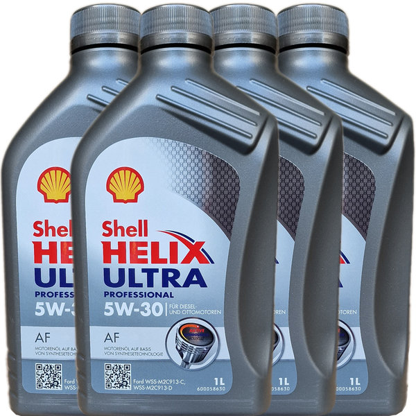 Motoröl Shell 5W-30 Helix Ultra Professional AF - Ford (4 X 1Liter)
