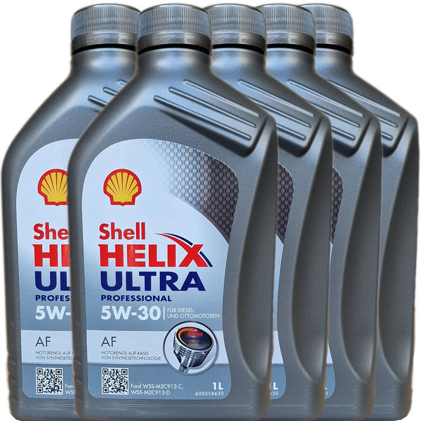Motoröl Shell 5W-30 Helix Ultra Professional AF - Ford (5 X 1Liter)