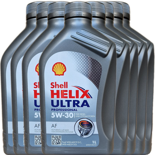 Motoröl Shell 5W-30 Helix Ultra Professional AF - Ford (8 X 1Liter)