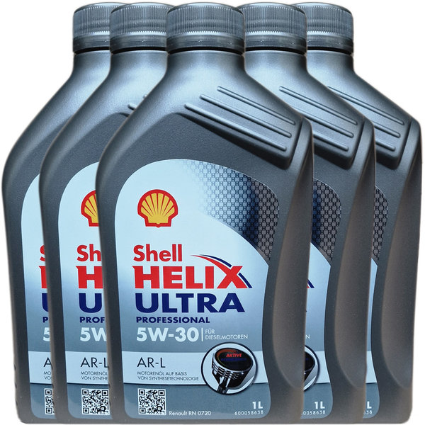 Motoröl Shell 5W-30 Helix Ultra Professional AR-L (5 X 1Liter)