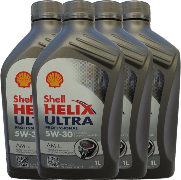 Motoröl Shell 5W-30 HELIX ULTRA PROFESSIONAL AM-L (4 X 1Liter)