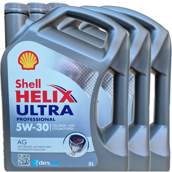 Motoröl Shell 5W-30 Helix Ultra Professional AG (3 X 5Liter)