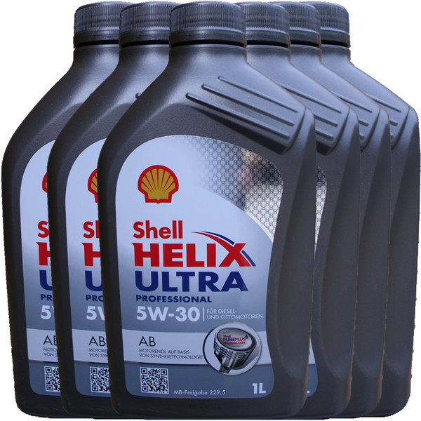 Motoröl Shell 5W-30 Helix Ultra Professional AB (6 X 1Liter)