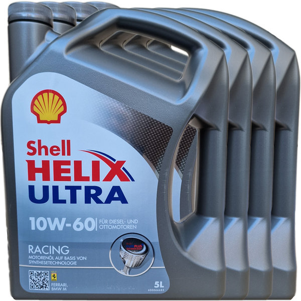 Motoröl Shell 10W-60 Helix Ultra Racing (4 X 5Liter)