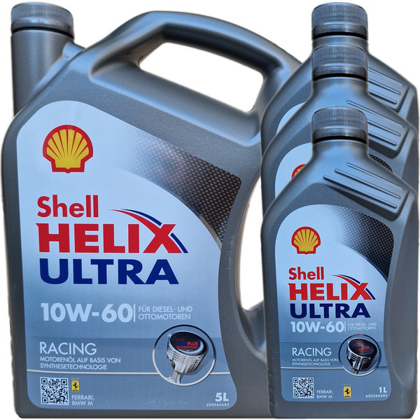 Motoröl Shell 10W-60 Helix Ultra Racing (5L + 3L)