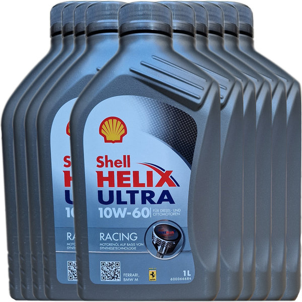 Motoröl Shell 10W-60 Helix Ultra Racing (10 X 1Liter)