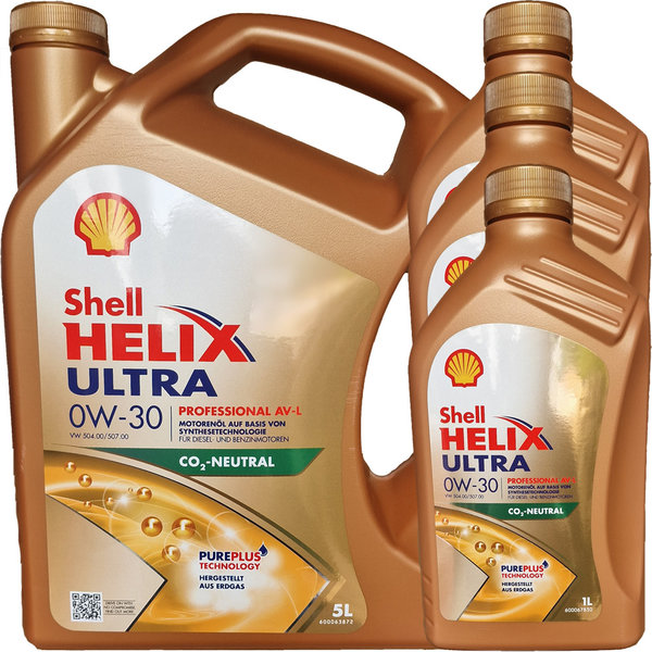 Motoröl Shell 0W-30 Helix Ultra Professional AV-L (5L + 3L)