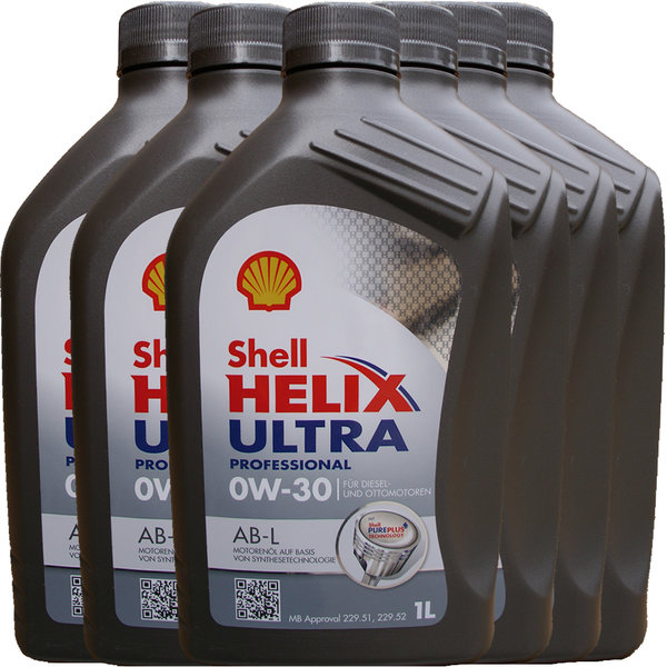 Motoröl Shell 0W-30 Helix Ultra Professional AB-L (6 X 1Liter)