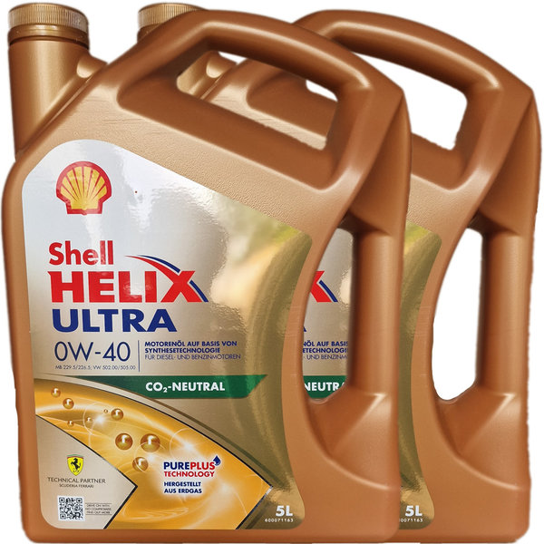 Motoröl Shell 0W-40 Helix Ultra (2 X 5Liter)