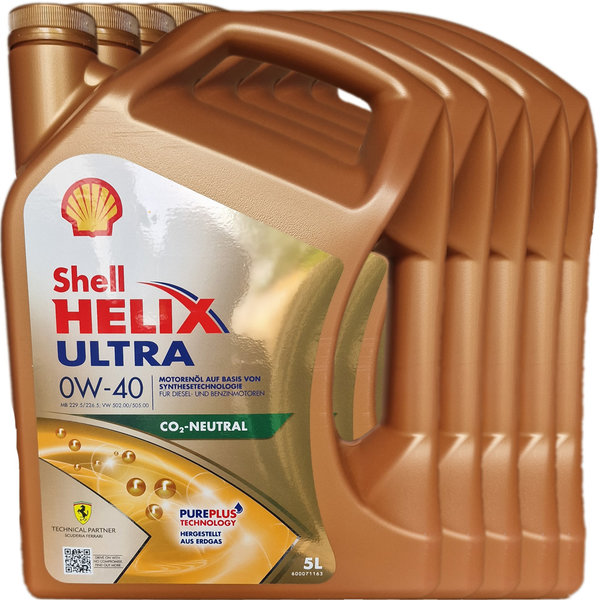 Motoröl Shell 0W-40 Helix Ultra (5 X 5Liter)