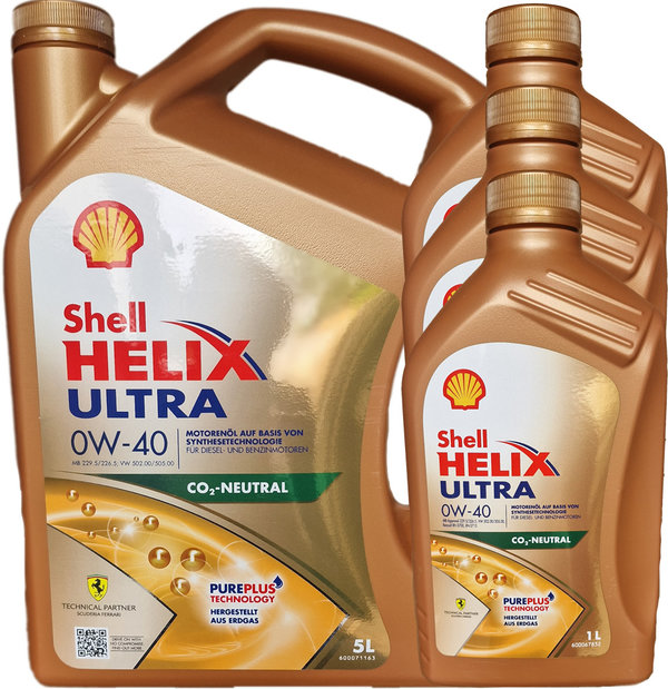 Motoröl Shell 0W-40 Helix Ultra (5L + 3L)