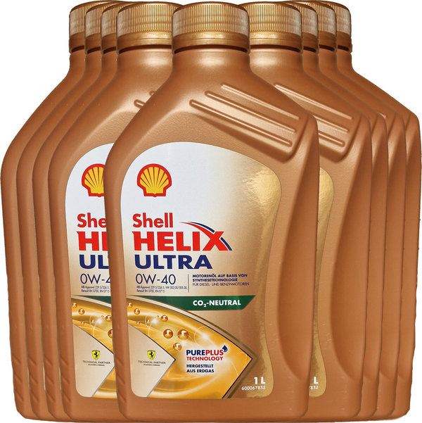 Motoröl Shell 0W-40 Helix Ultra (9 X 1Liter)
