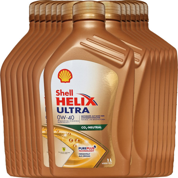 Motoröl Shell 0W-40 Helix Ultra (15X 1Liter)