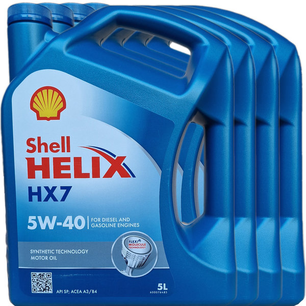Motoröl Shell 5W-40 Helix HX7 (4 X 5Liter)