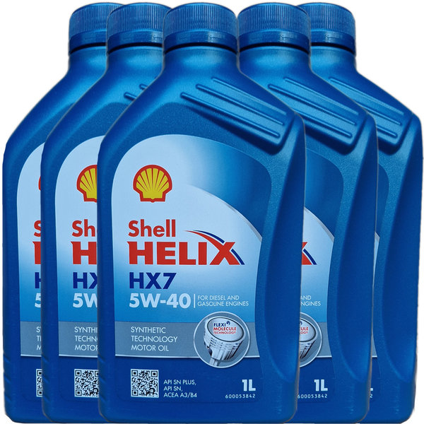Motoröl Shell 5W-40 Helix HX7 (5 X 1Liter)