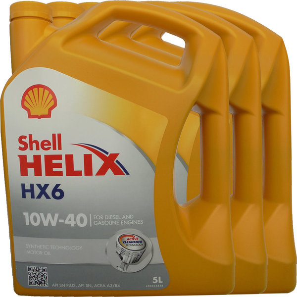 Motoröl Shell 10W-40 Helix HX6 (3 X 5Liter)