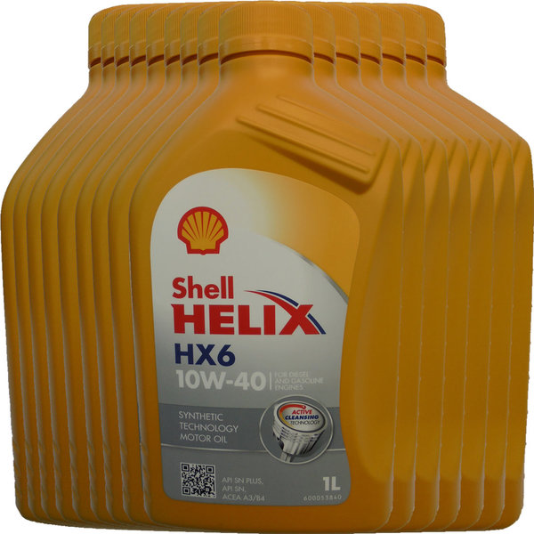 Motoröl Shell 10W-40 Helix HX6 (15 X 1Liter)
