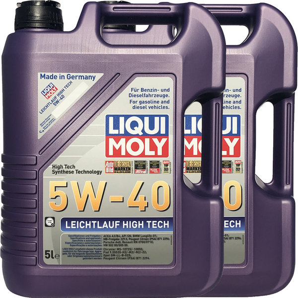 Motoröl Liqui Moly 5W-40 Leichtlauf High Tech (2 X 5Liter)