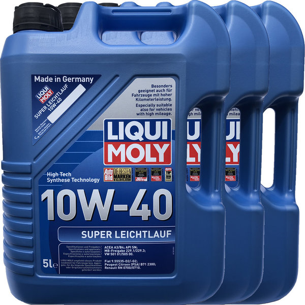 Motoröl Liqui Moly 10W-40 SUPER LEICHTLAUF (3 X 5Liter)