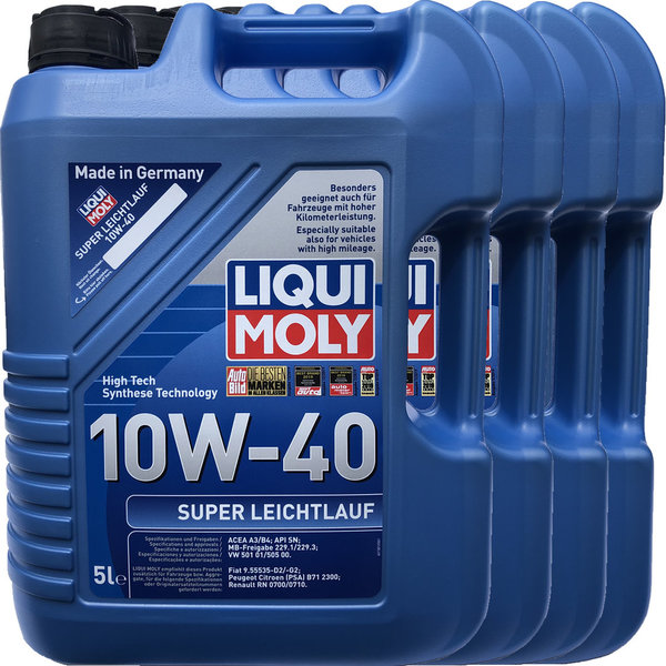 Motoröl Liqui Moly 10W-40 SUPER LEICHTLAUF (4 X 5Liter)