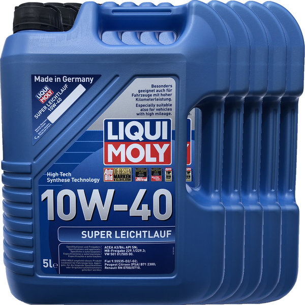 Motoröl Liqui Moly 10W-40 SUPER LEICHTLAUF (5 X 5Liter)