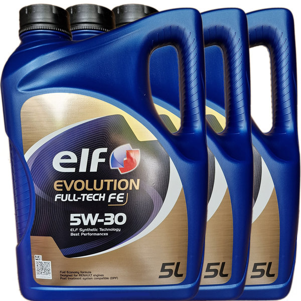 Motoröl ELF 5W-30 Evolution Full-Tech FE (3 X 5Liter)