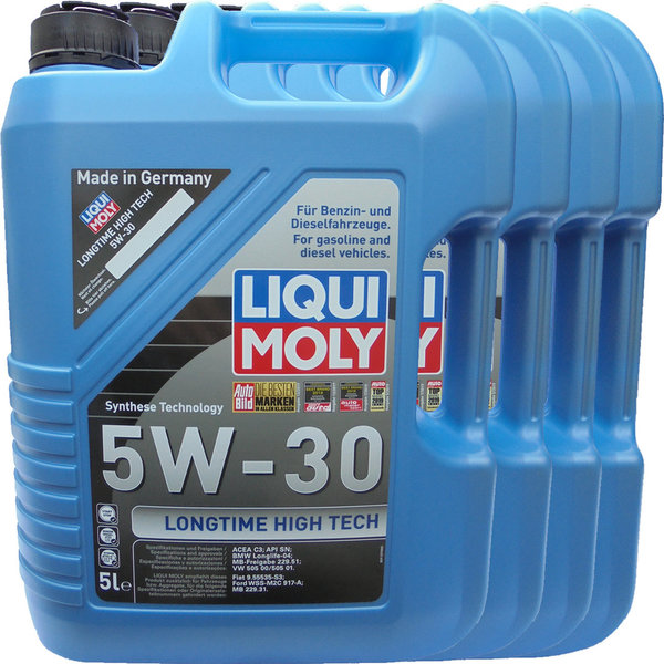 Motoröl Liqui Moly 5W-30 Longtime High Tech (4 X 5Liter)