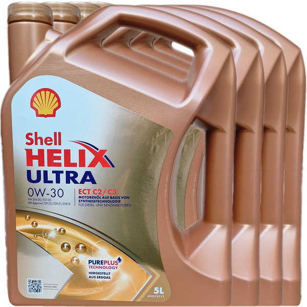 Motoröl Shell 0W-30 Helix Ultra ECT C2/C3 (4X 5 Liter)