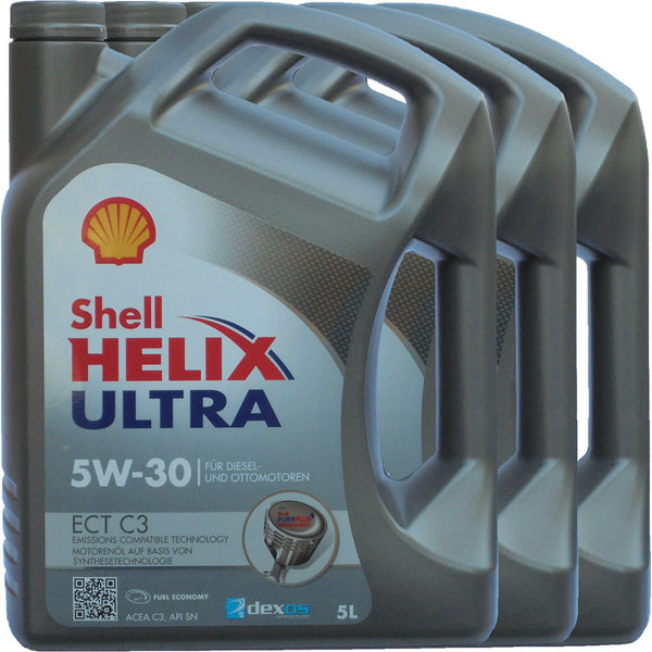 Motoröl Shell 5W-30 Helix Ultra ECT C3 (3X 5 Liter)