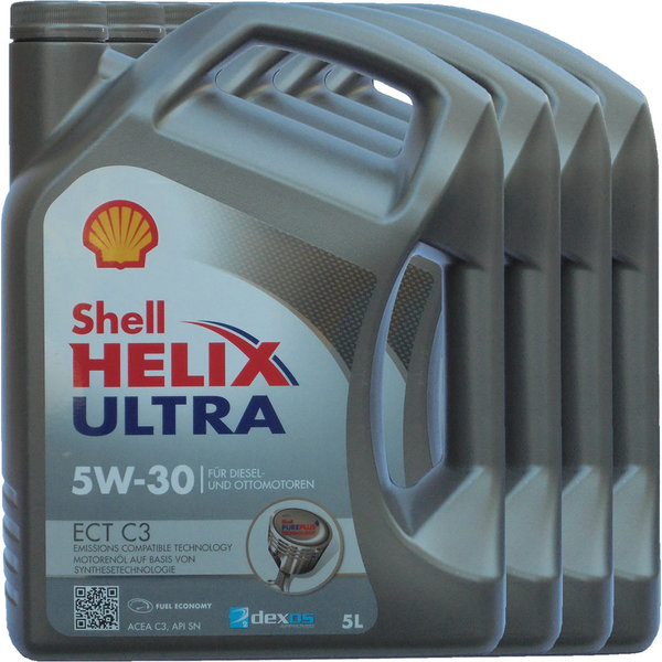 Motoröl Shell 5W-30 Helix Ultra ECT C3 (4X 5 Liter)