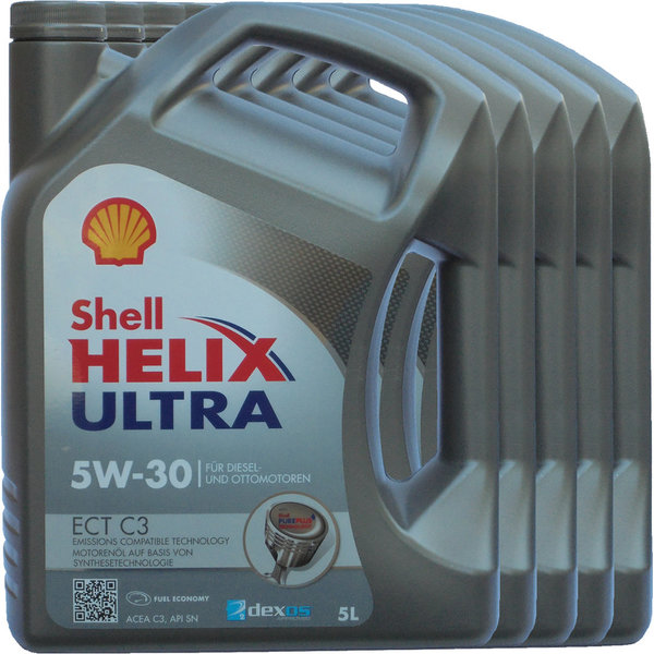 Motoröl Shell 5W-30 Helix Ultra ECT C3 (5X 5 Liter)