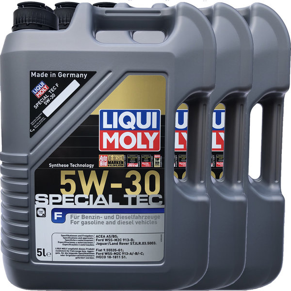 Motoröl Liqui Moly 5W-30 Special Tec F (3X 5 Liter)