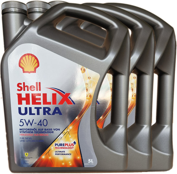Motoröl Shell 5W-40 Helix Ultra (3X 5 Liter)